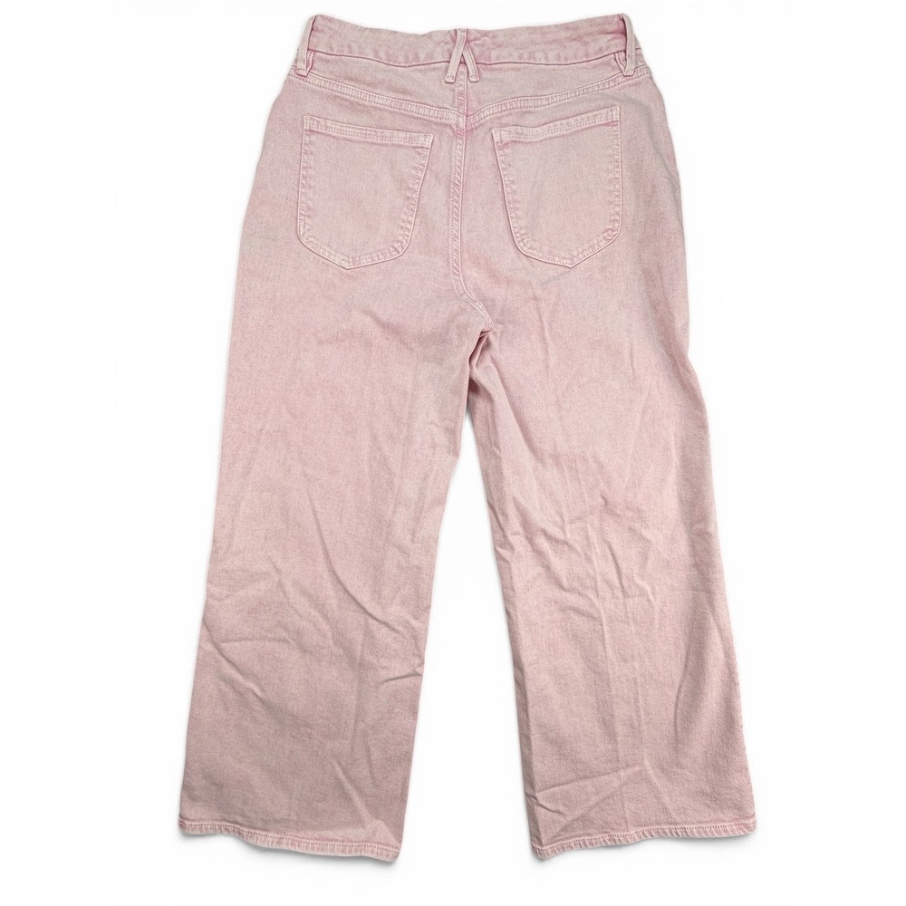 Good American Good Waist Palazzo Crop Jeans Pink Mineral Rose Quartz Size 10/30 - Picture 2 of 11